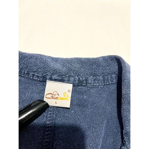 Women's Blue Jean Jacket with Wooden Buttons - Picture 5 of 6